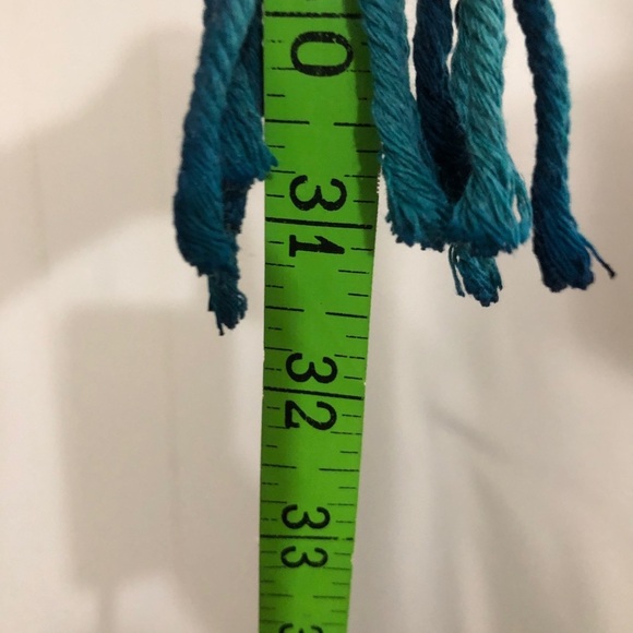 Dark Teal Macrame With Light Teal Pot. Brand New. - Picture 3 of 4